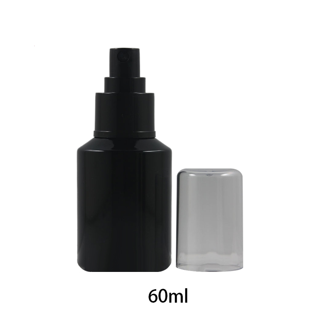 Fuyun Ready to ship cosmetic bottle packaging 60ml empty glass lotion glass bottle with black plastic cap