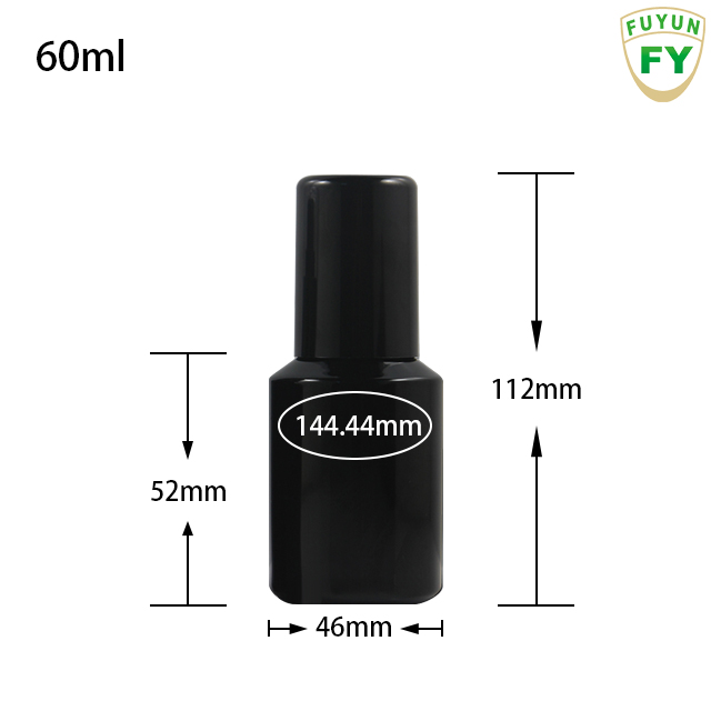 Fuyun Ready to ship cosmetic bottle packaging 60ml empty glass lotion glass bottle with black plastic cap