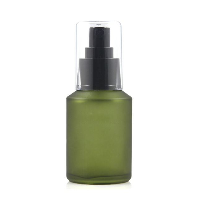 Fuyun Ready to ship hot sale cylinder 60ml empty lotion pump glass bottle for skin care
