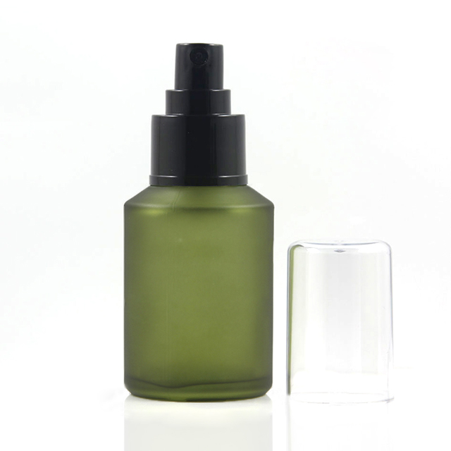 Fuyun Ready to ship hot sale cylinder 60ml empty lotion pump glass bottle for skin care