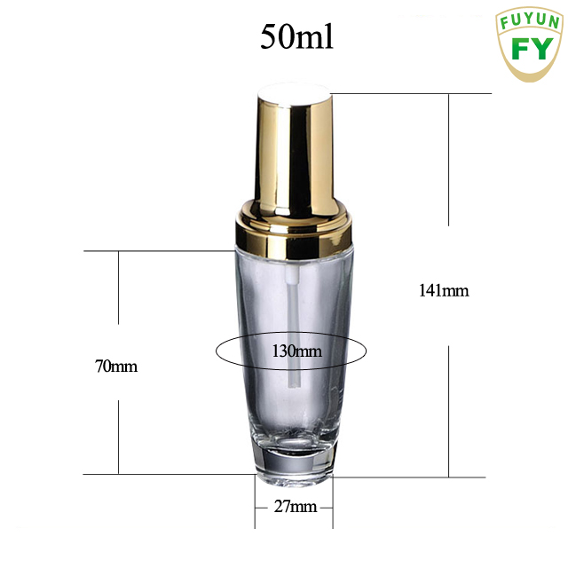 Fuyun SUPER SEPTEMBER free sample silver 50ml luxury body skincare cosmetic glass lotion pump bottle