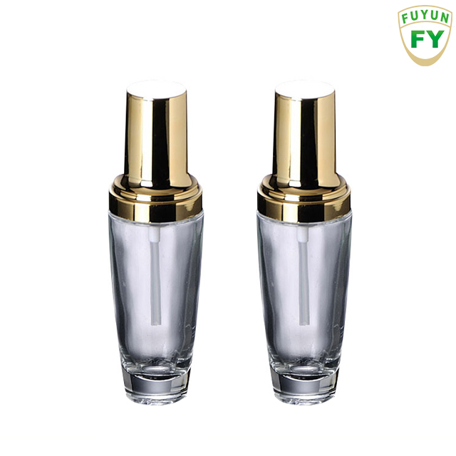 Fuyun SUPER SEPTEMBER free sample silver 50ml luxury body skincare cosmetic glass lotion pump bottle