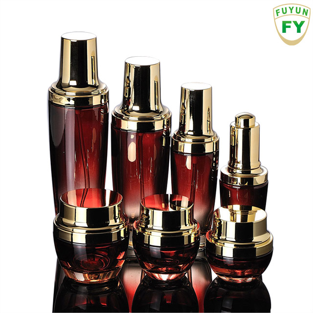 Fuyun SUPER SEPTEMBER promotion gold silver 30ml cosmetics packaging glass essential oil dropper bottle