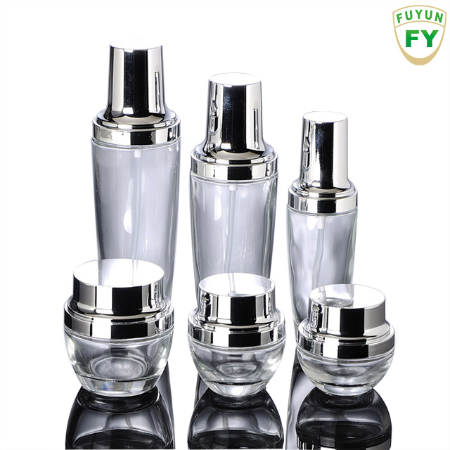 Fuyun SUPER SEPTEMBER promotion gold silver 30ml cosmetics packaging glass essential oil dropper bottle