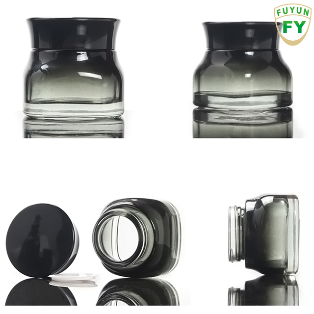 Fuyun SUPER SEPTEMBER quick shipping black glass lotion bottle / square empty hand wash / shampoo dispenser glass bottle