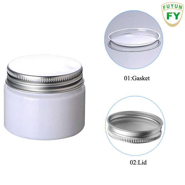 Fuyun Silver Aluminum Lid 50g PET Empty Plastic Cosmetic Jars Packaging