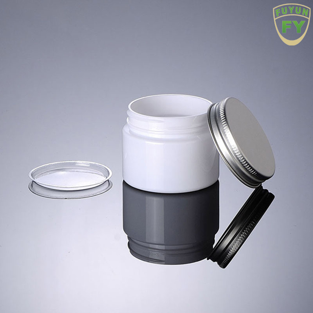 Fuyun Silver Aluminum Lid 50g PET Empty Plastic Cosmetic Jars Packaging