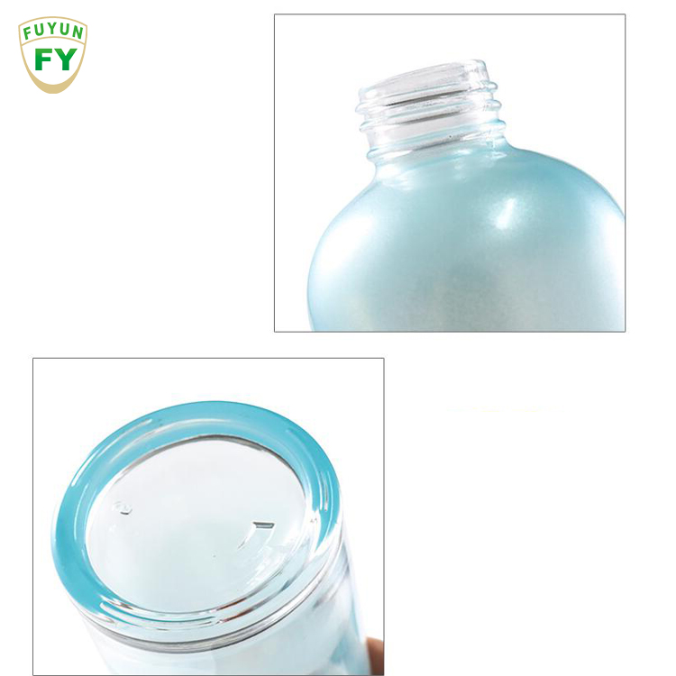 Fuyun Skincare Packaging 40ml 100ml 120ml Blue Refillable Glass Cosmetic Jar Toner Essence Lotion Bottles for Sale