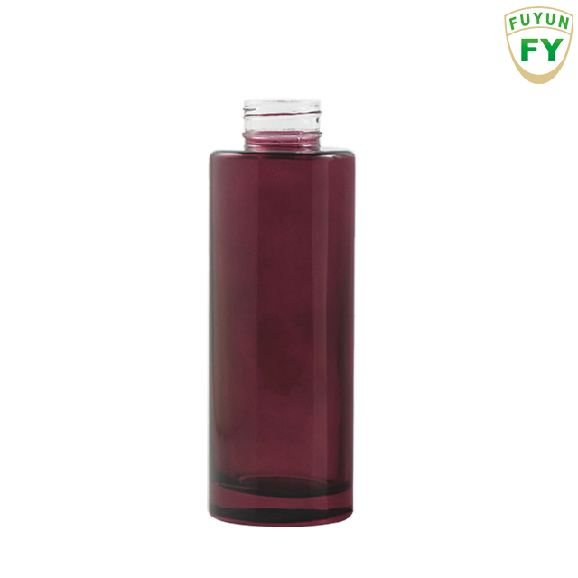 Fuyun Small Order 100ml Purple/red/pink/green Smooth Screw Cap Top Essential Oil Round Glass Cylinder Lotion Bottle
