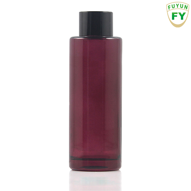 Fuyun Small Order 100ml Purple/red/pink/green Smooth Screw Cap Top Essential Oil Round Glass Cylinder Lotion Bottle