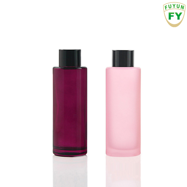 Fuyun Small Order 100ml Purple/red/pink/green Smooth Screw Cap Top Essential Oil Round Glass Cylinder Lotion Bottle