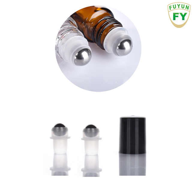 Fuyun Small Order 10ml Transparent/amber Roller Perfume Essential Oil Bottle with Steel Ball Roller