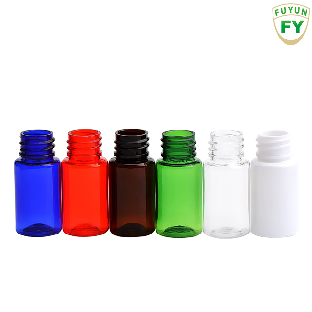 Fuyun Small order 10ml transparent / white / blue / red / green / brown color plastic empty bottle with sprayer pump