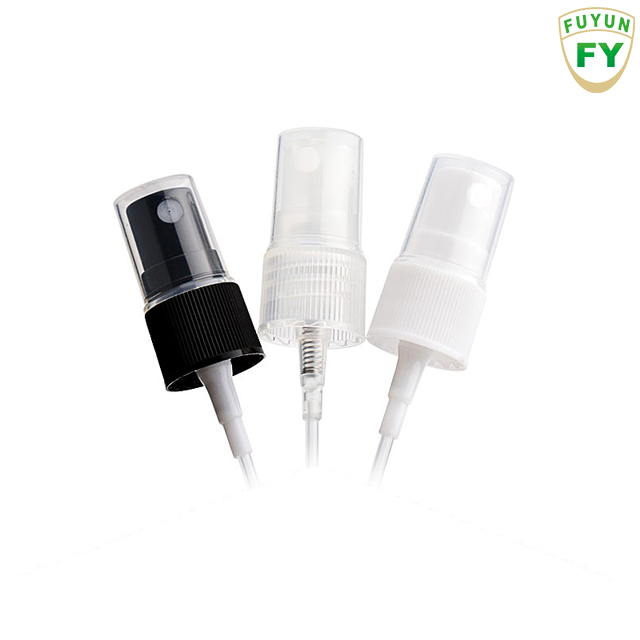 Fuyun Small order 10ml transparent / white / blue / red / green / brown color plastic empty bottle with sprayer pump