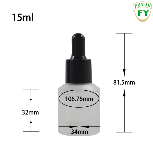 Fuyun Small order 15ml new cosmetic packaging thick wall e liquid essential oil glass dropper serum bottle