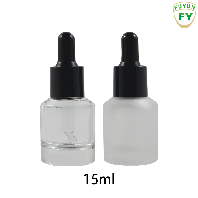 Fuyun Small order 15ml new cosmetic packaging thick wall e liquid essential oil glass dropper serum bottle