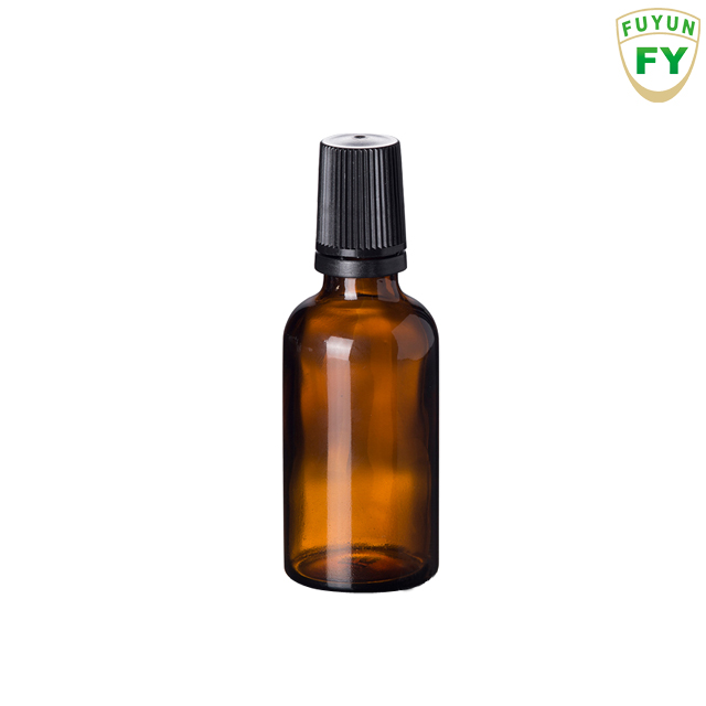 Fuyun Small order amber 50ml essential oils metal roller glass bottle