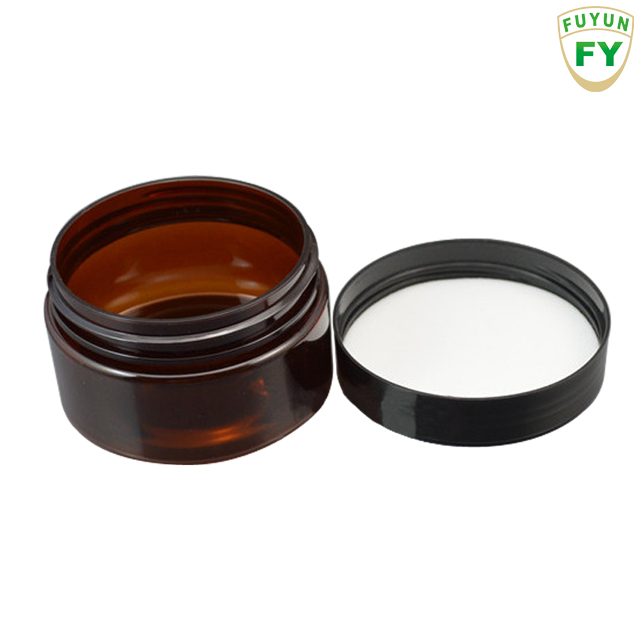 Fuyun Small quantity 100g amber smooth PET plastic cosmetic cream jar
