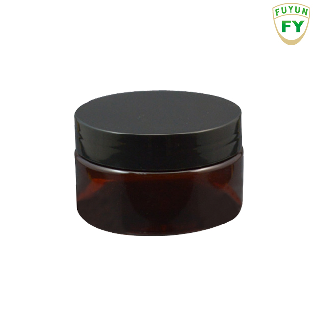 Fuyun Small quantity 100g amber smooth PET plastic cosmetic cream jar