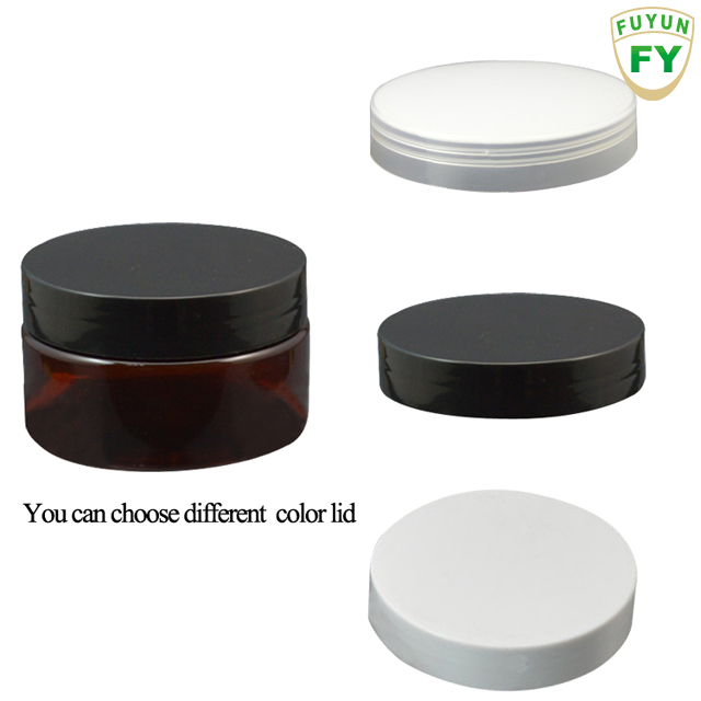 Fuyun Small quantity 100g amber smooth PET plastic cosmetic cream jar
