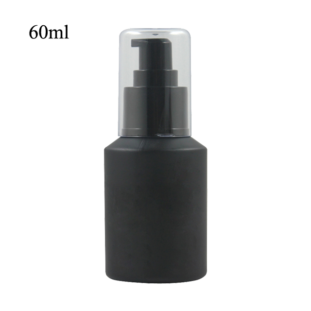 Fuyun Small quantity 15ml/30ml/60ml/125ml/200ml packaging slope shoulder empty black serum glass lotion bottle
