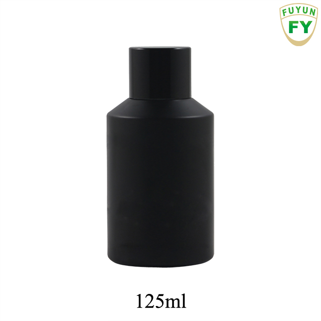 Fuyun Small quantity 15ml/30ml/60ml/125ml/200ml packaging slope shoulder empty black serum glass lotion bottle
