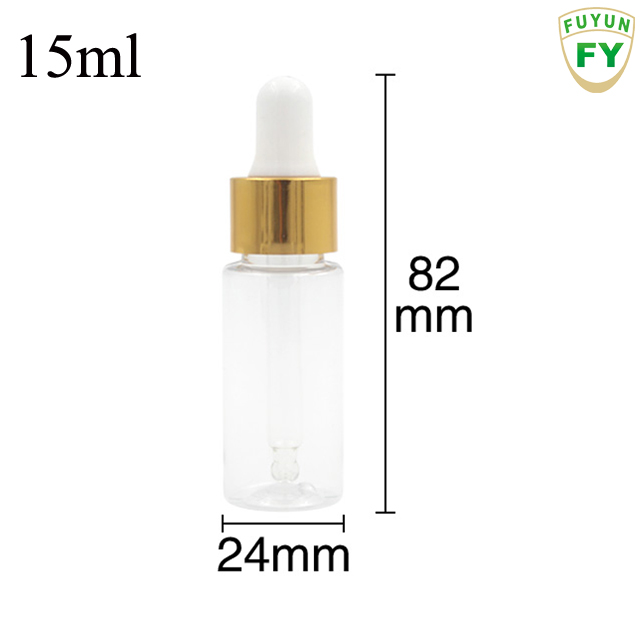 Fuyun Small quantity 15ml green/purple/amber/clear boston round dropper bottles