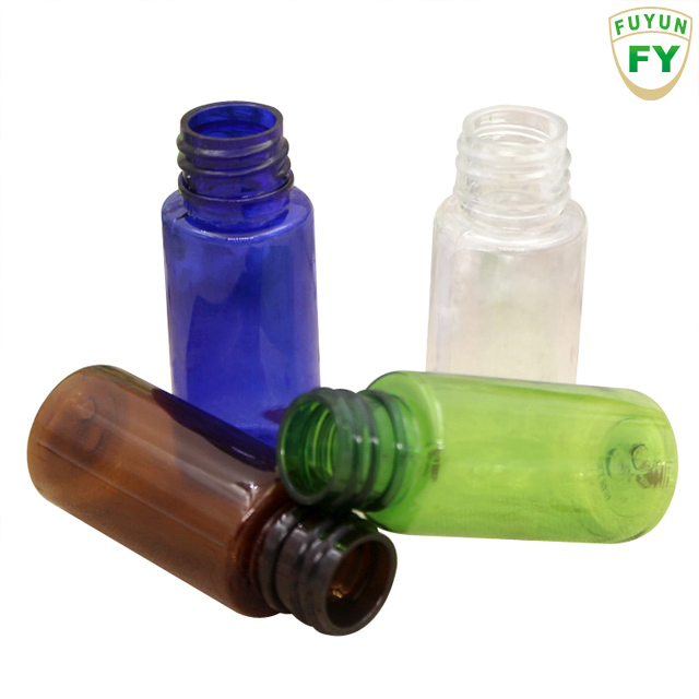 Fuyun Small quantity 15ml green/purple/amber/clear boston round dropper bottles