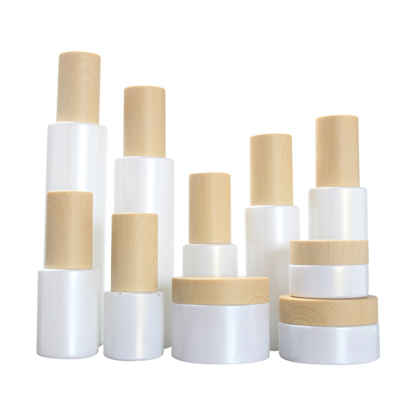 Fuyun Small quantity 30g 50g empty cosmetic container eye cream bamboo packaging glass jar