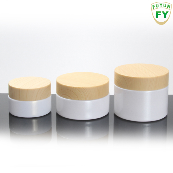 Fuyun Small quantity 30g 50g empty cosmetic container eye cream bamboo packaging glass jar
