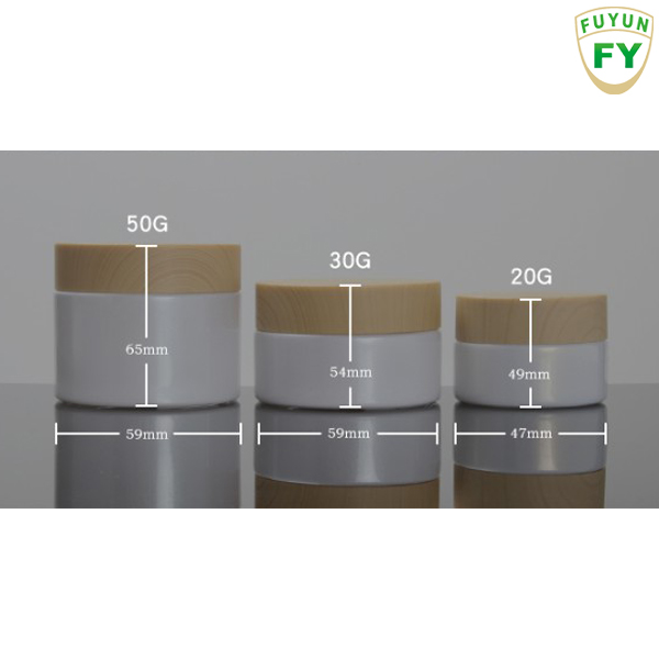 Fuyun Small quantity 30g 50g empty cosmetic container eye cream bamboo packaging glass jar