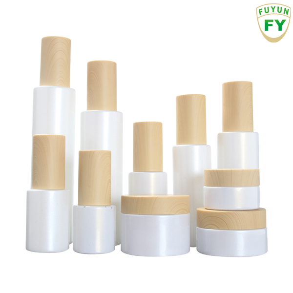 Fuyun Small quantity 30g 50g empty cosmetic container eye cream bamboo packaging glass jar