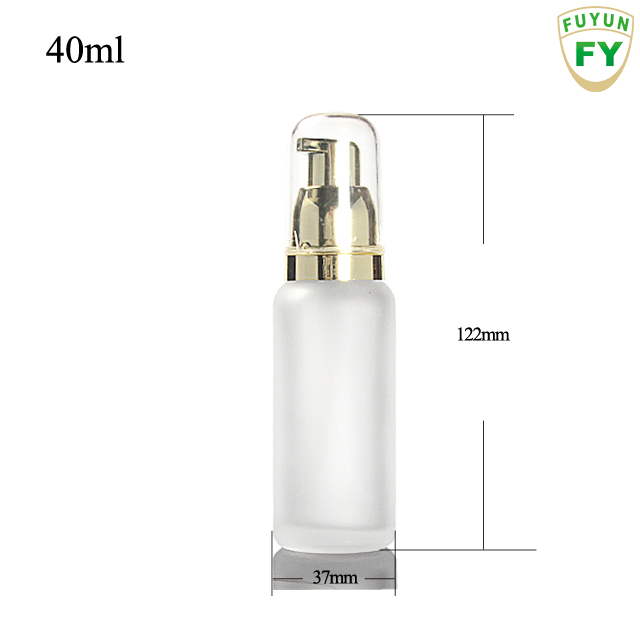 Fuyun Small quantity 40ml cosmetic skincare packaging frosted lotion glass bottle