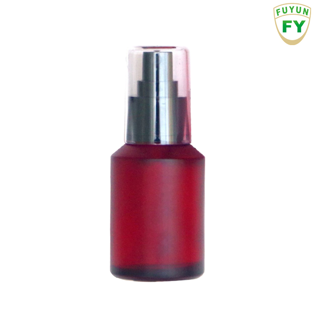 Fuyun Small quantity 60ml stock matte red color toner sprayer pump glass bottle for perfume