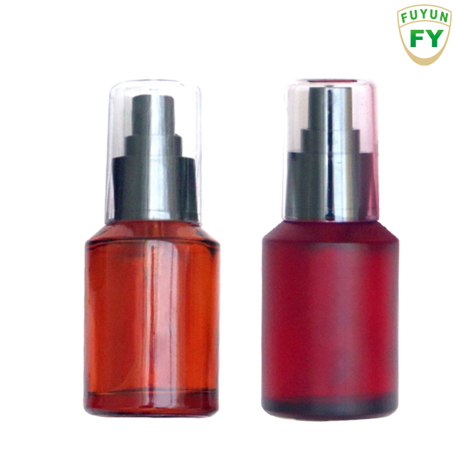 Fuyun Small quantity 60ml stock matte red color toner sprayer pump glass bottle for perfume