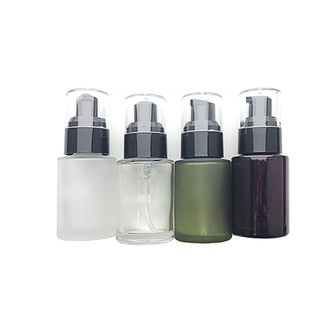 Fuyun Small quantity Bostion Cylinder Fashion Oil Glass Lotion Pump Bottle