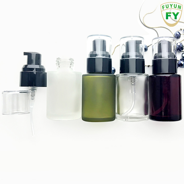 Fuyun Small quantity Bostion Cylinder Fashion Oil Glass Lotion Pump Bottle