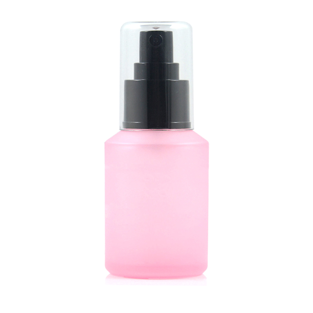 Fuyun Small quantity Skin Care Cream Use 60ml Pink Cosmetic Glass Spray Pump Bottle
