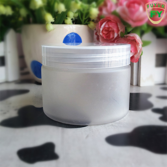 Fuyun Small quantity wholesale 50g white/frosted cosmetic packaging makeup containers cream jar