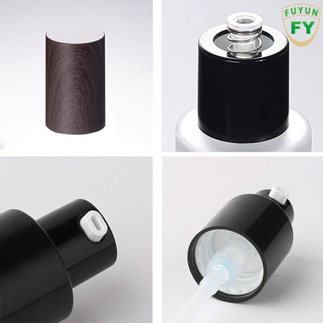 Fuyun Wholesale 100ml Cosmetic Packaging White Glass Lotion Bottle with Pump Bamboo Top