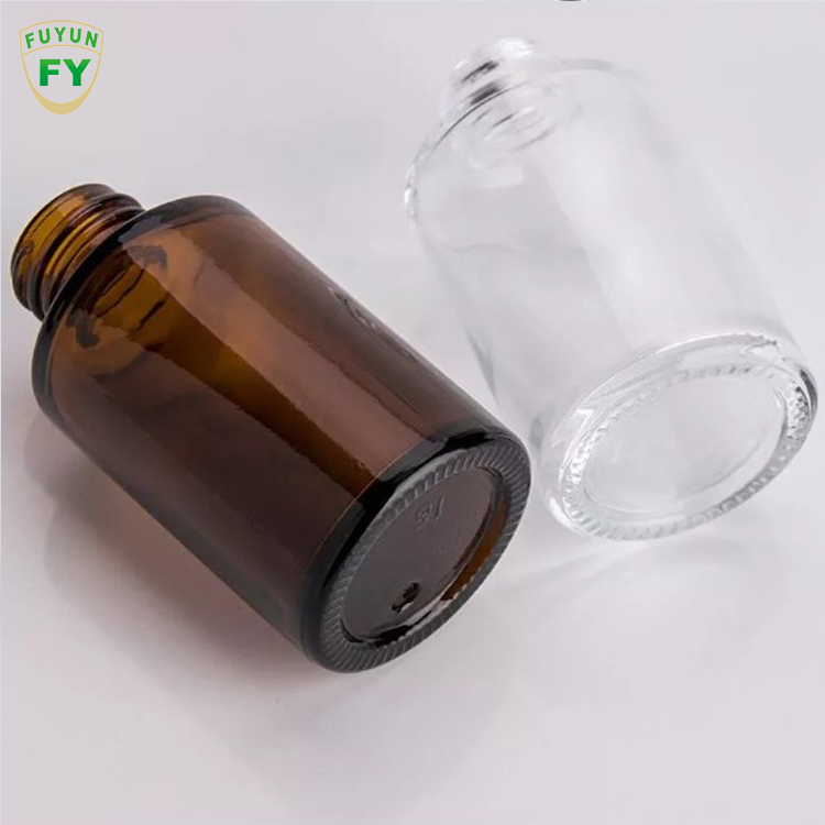 Fuyun Wholesale Amber Frosted Skin Care Serum Dropper Glass Bottle 30ml Essential Oil Bottle with Dropper