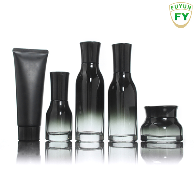 Fuyun Wholesale Skin Care Packaging 50g Black Cosmetic Container Glass Cream Empty Jars and Bottles