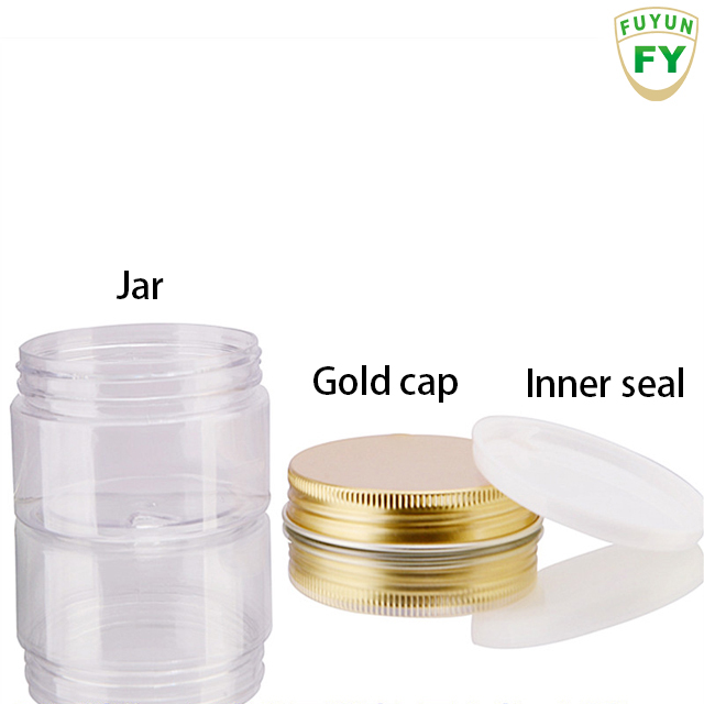 Fuyun clear plastic PET cosmetic cream jar 100g face container packaging