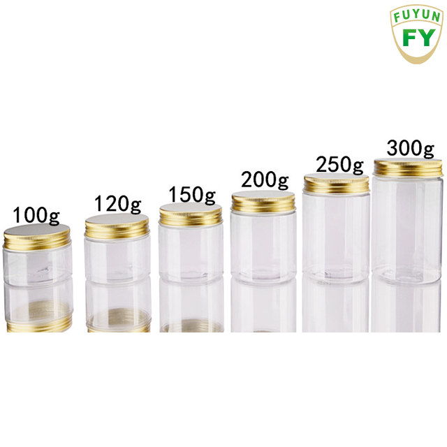 Fuyun clear plastic PET cosmetic cream jar 100g face container packaging