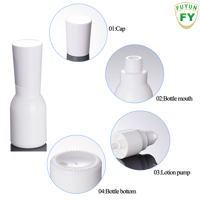 Fuyun cosmetic frosted clear white 40 ml glass pump spray bottle for personal care