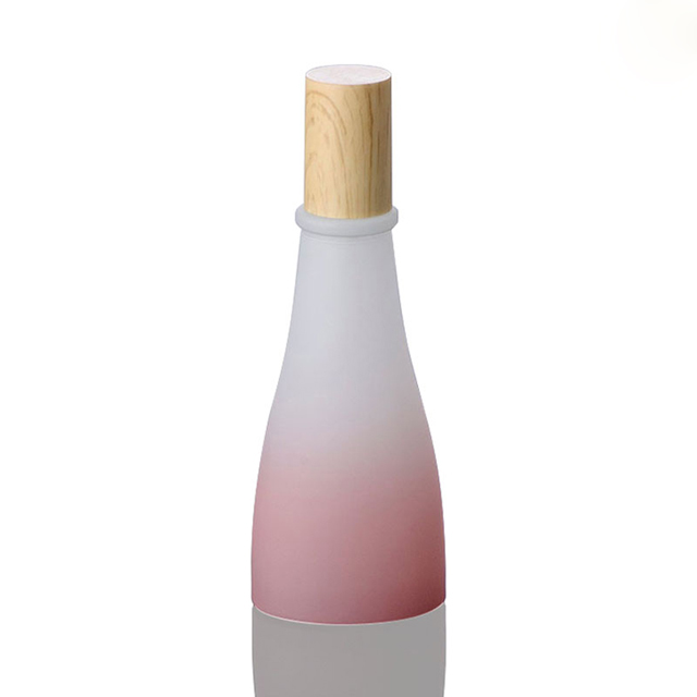 Fuyun essential oil pink glass roller bottle 120ml with the bamboo cap