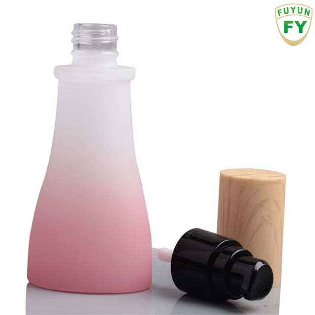 Fuyun essential oil pink glass roller bottle 120ml with the bamboo cap