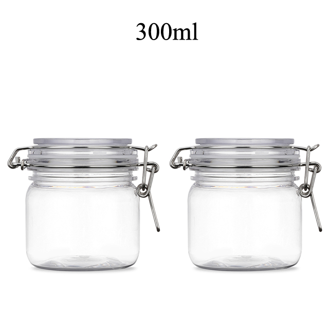 Fuyun free sample 300ml PET round clear color face cream clip top jar