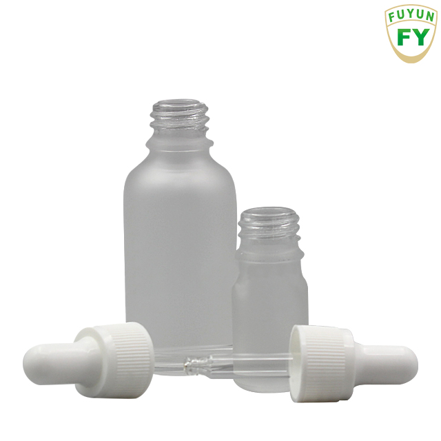 Fuyun in Stock 5ml 10ml 15ml 20ml 30ml 50ml 100ml Cosmetic Round Frosted Glass Dropper Serum Bottle with Dropper