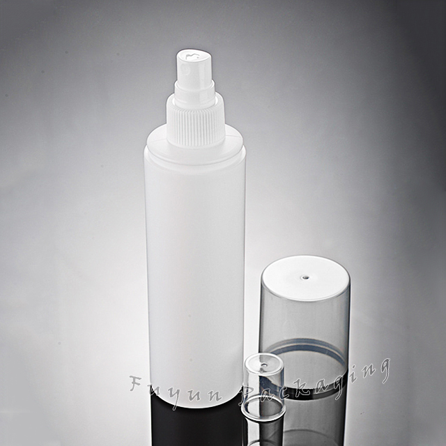 Fuyun in Stock Face Hair Body Container Packaging Empty Boston Cylinder 200ml Cosmetic Hdpe Plastic Spray Pump Bottle